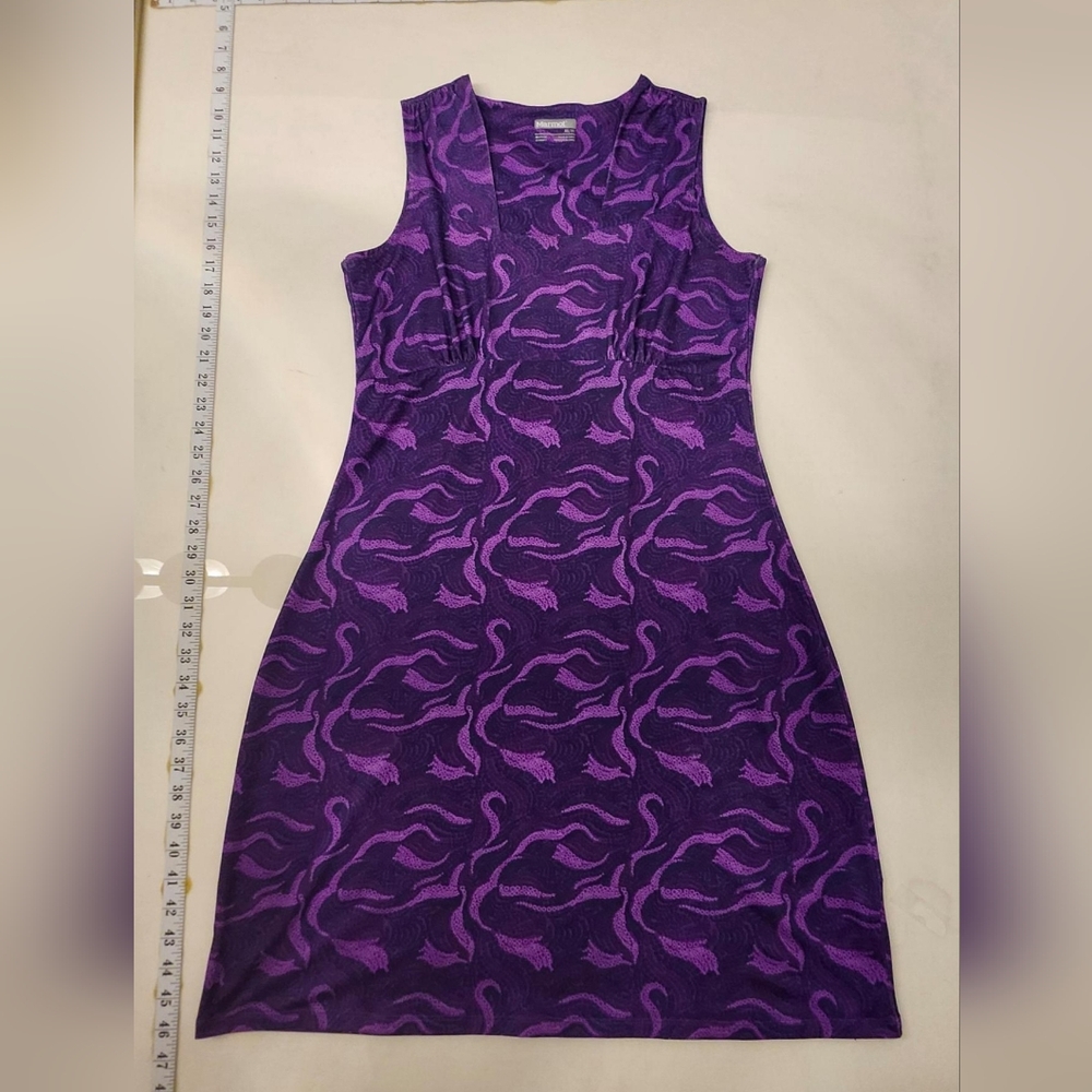 Marmot Smooth Purple Patterned Midi Dress